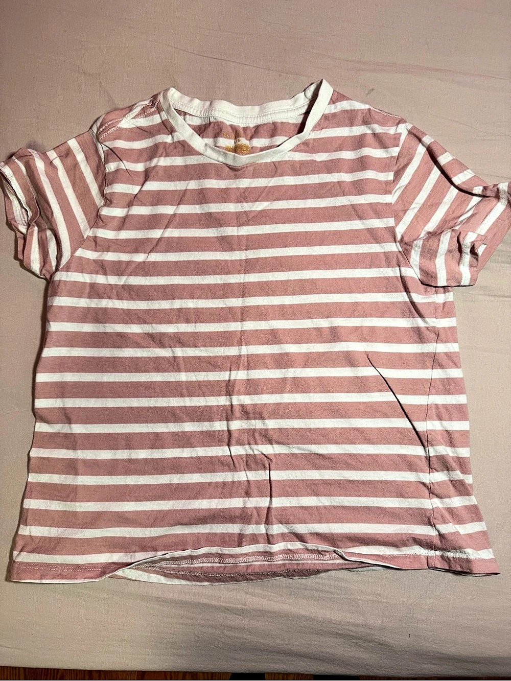 Striped Short Sleeve Tee Pink & White
- Size Large